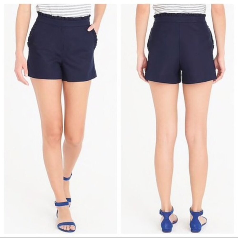 J.Crew Ruffle Frill shorts black size 2 Cotton